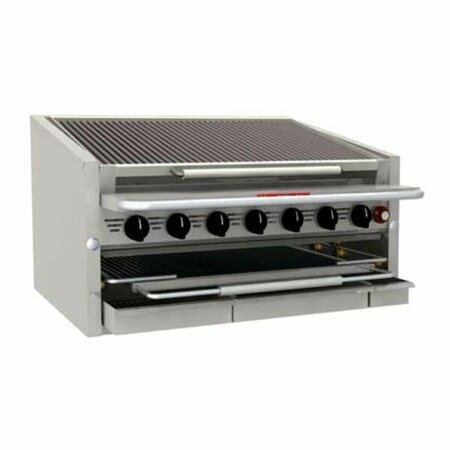 MAGIKITCHN CM-RMBSS-624-H 24inLqd Propane High Output Countertop StainlessSteel Radiant Charbroiler-80000 BTU 554CM24SSRHL